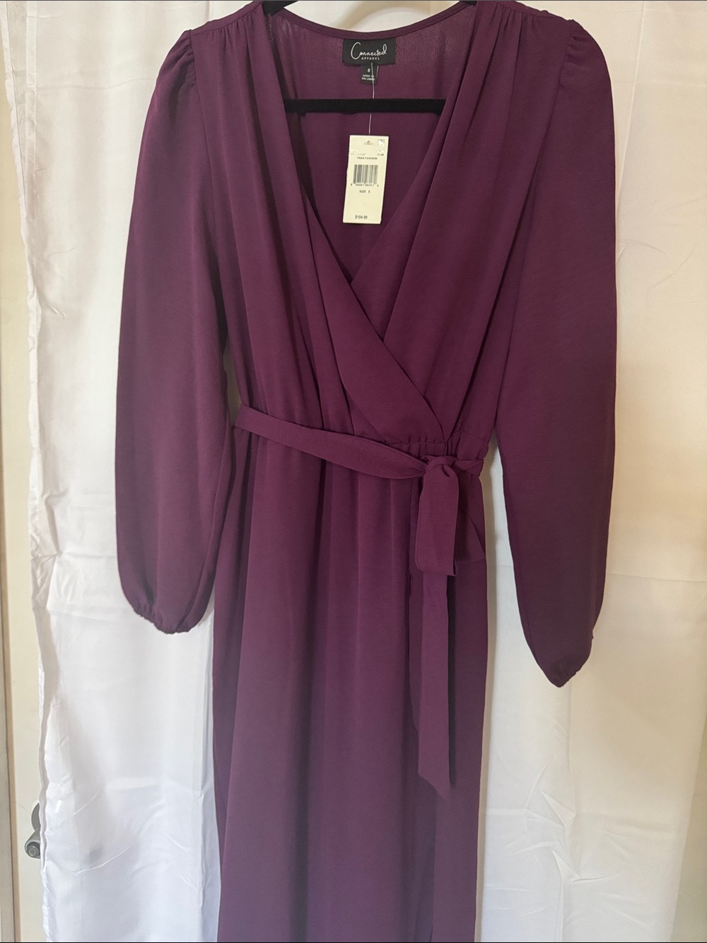 connected apparel Plum Wrap Midi Dress